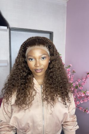 24” Chocolate Brown Curls Frontal