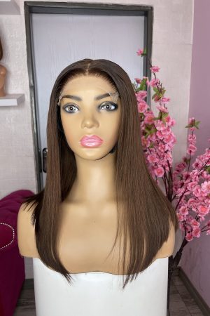 16” Brown Double Drawn 5x5 Wig